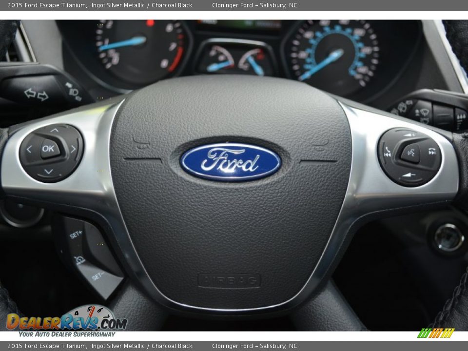 2015 Ford Escape Titanium Ingot Silver Metallic / Charcoal Black Photo #22
