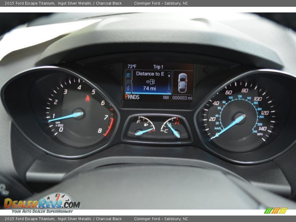 2015 Ford Escape Titanium Ingot Silver Metallic / Charcoal Black Photo #23