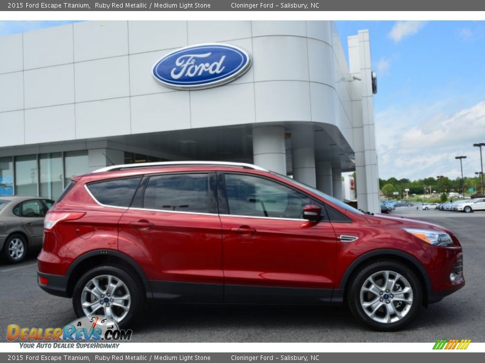2015 Ford Escape Titanium Ruby Red Metallic / Medium Light Stone Photo #2