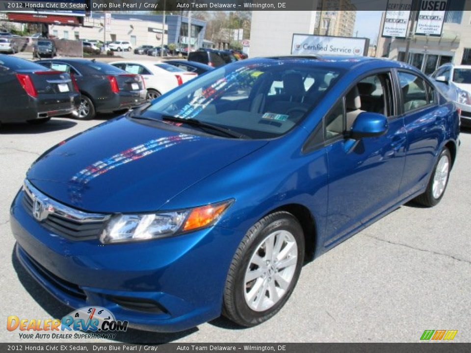2012 Honda Civic EX Sedan Dyno Blue Pearl / Gray Photo #2