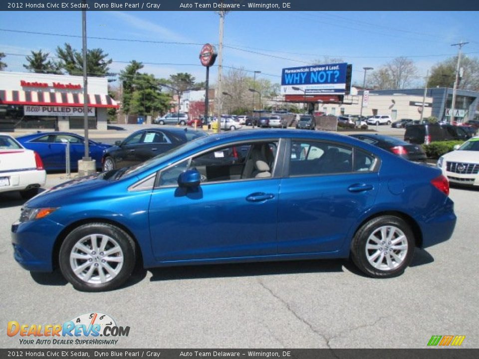 2012 Honda Civic EX Sedan Dyno Blue Pearl / Gray Photo #3