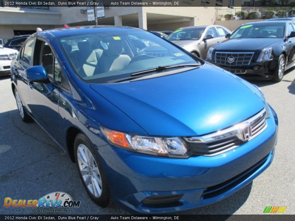 2012 Honda Civic EX Sedan Dyno Blue Pearl / Gray Photo #8