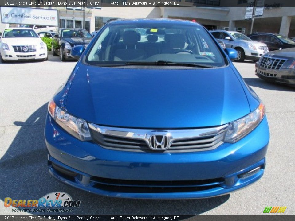 2012 Honda Civic EX Sedan Dyno Blue Pearl / Gray Photo #9