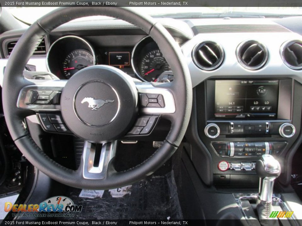 2015 Ford Mustang EcoBoost Premium Coupe Black / Ebony Photo #22