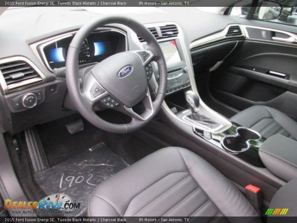 Charcoal Black Interior - 2015 Ford Fusion Energi SE Photo #10