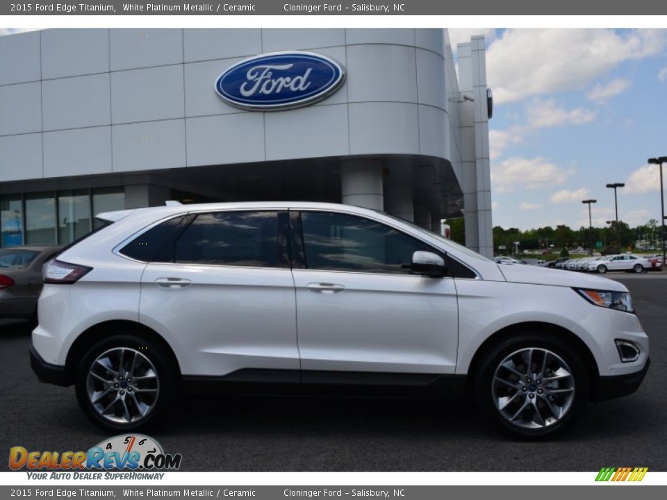 White Platinum Metallic 2015 Ford Edge Titanium Photo #2