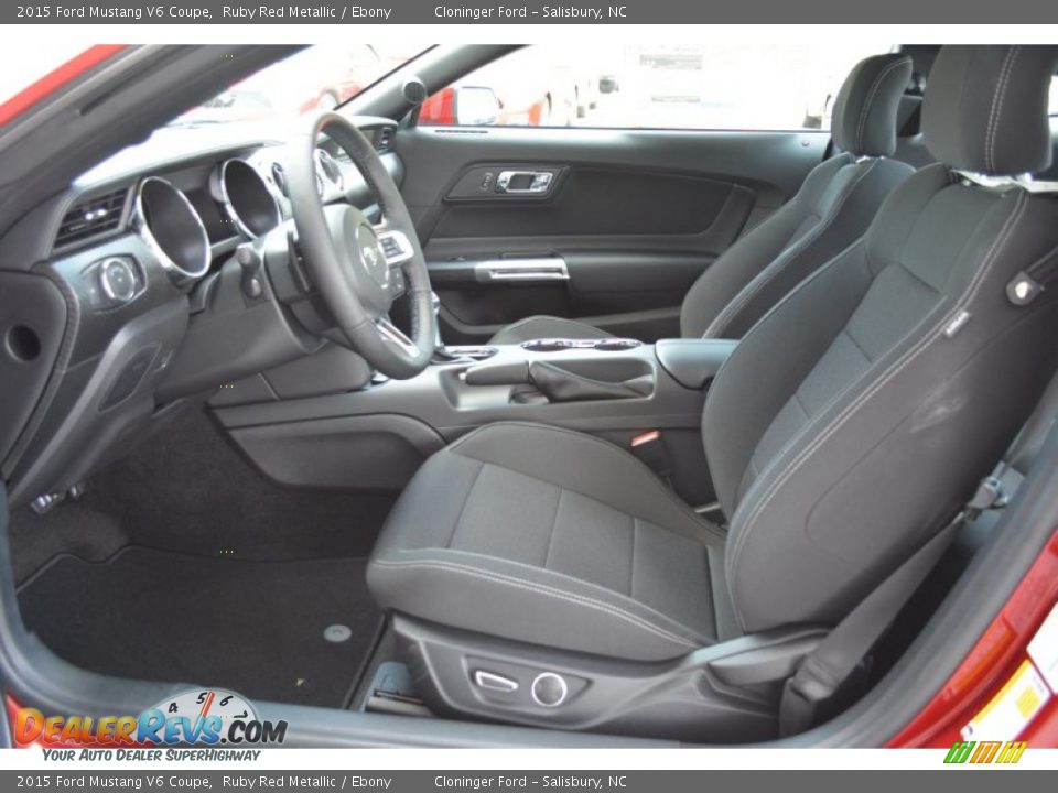 Ebony Interior - 2015 Ford Mustang V6 Coupe Photo #7