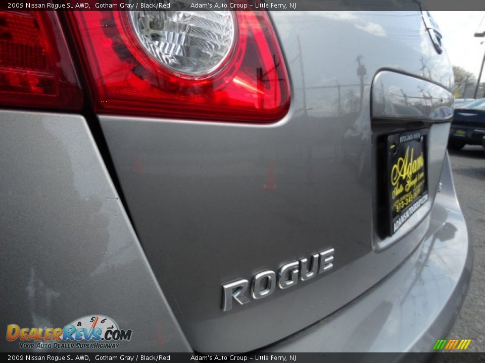 2009 Nissan Rogue SL AWD Gotham Gray / Black/Red Photo #24