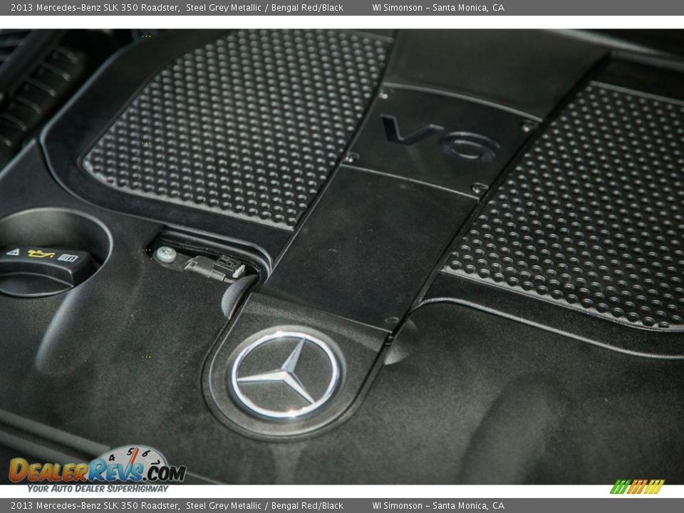 2013 Mercedes-Benz SLK 350 Roadster Steel Grey Metallic / Bengal Red/Black Photo #26