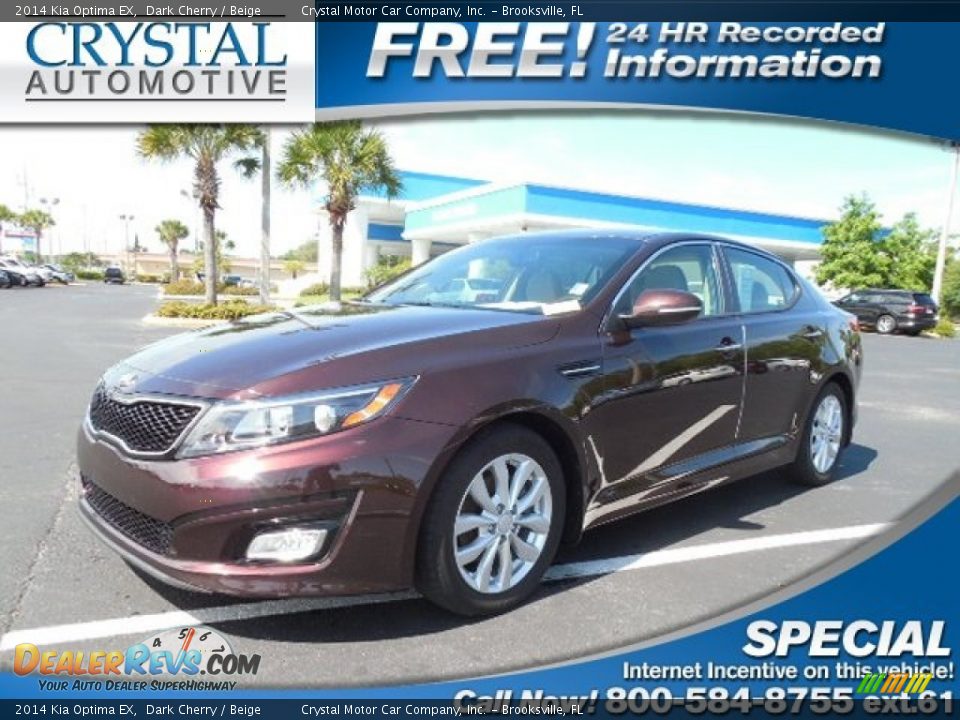 2014 Kia Optima EX Dark Cherry / Beige Photo #1
