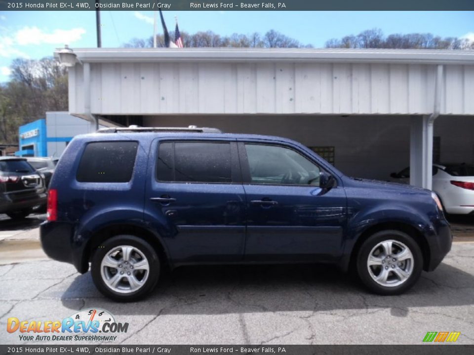 2015 Honda Pilot EX-L 4WD Obsidian Blue Pearl / Gray Photo #1