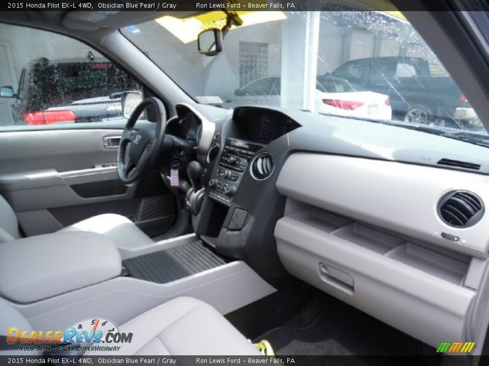 2015 Honda Pilot EX-L 4WD Obsidian Blue Pearl / Gray Photo #2
