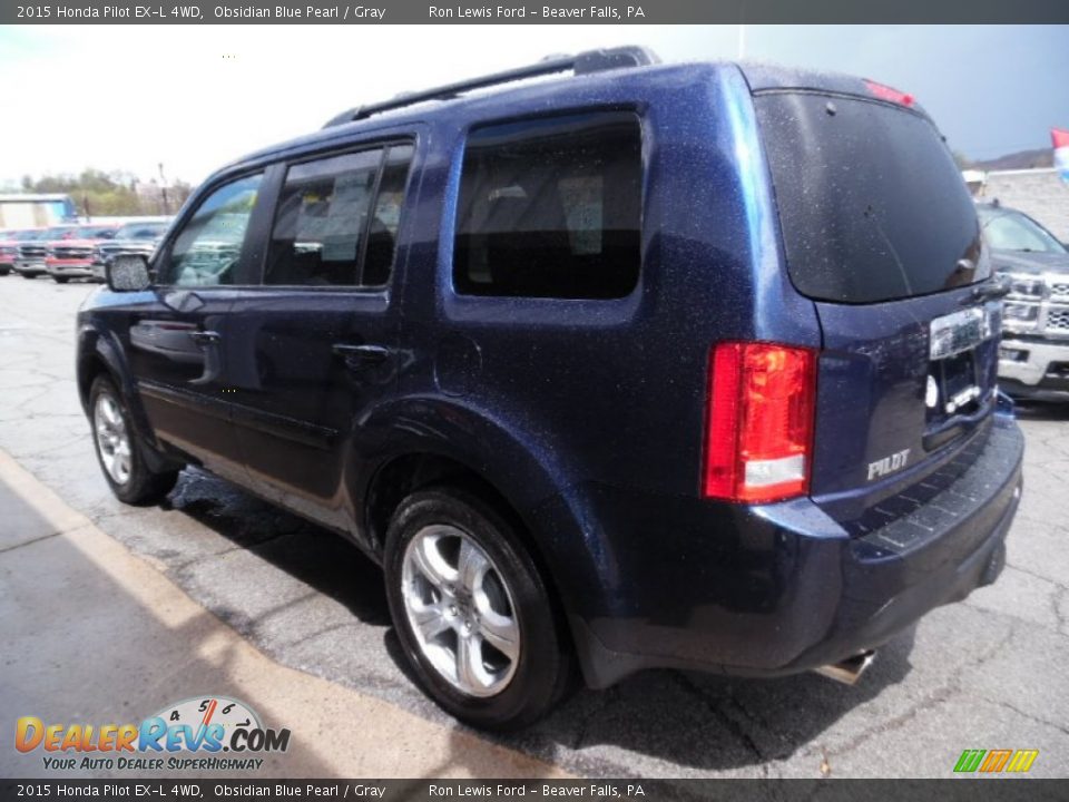 2015 Honda Pilot EX-L 4WD Obsidian Blue Pearl / Gray Photo #6