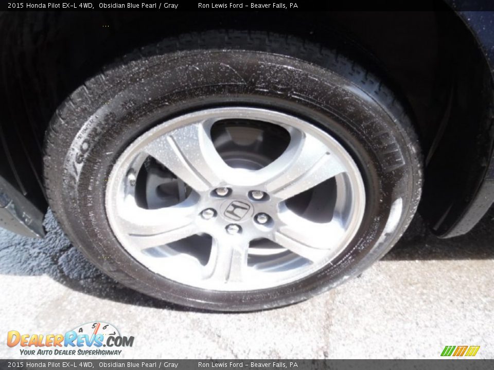 2015 Honda Pilot EX-L 4WD Obsidian Blue Pearl / Gray Photo #11