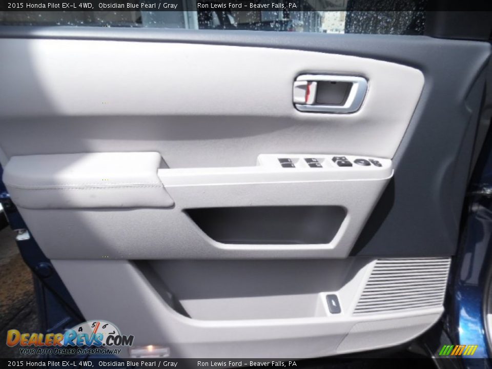 2015 Honda Pilot EX-L 4WD Obsidian Blue Pearl / Gray Photo #15