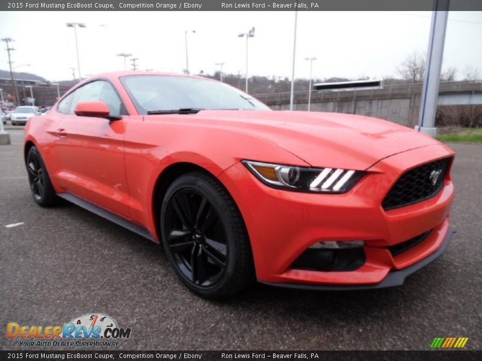 2015 Ford Mustang EcoBoost Coupe Competition Orange / Ebony Photo #9