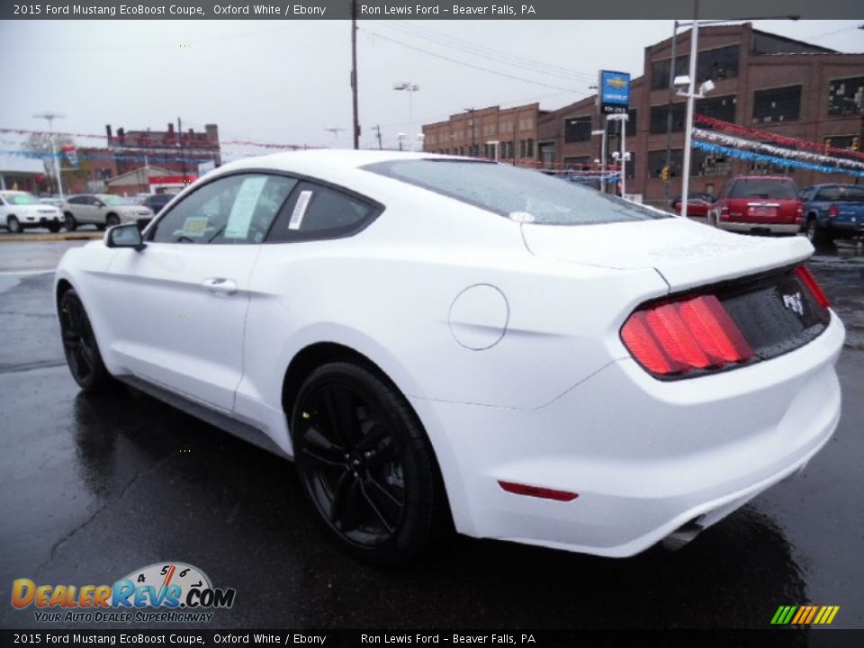 2015 Ford Mustang EcoBoost Coupe Oxford White / Ebony Photo #5