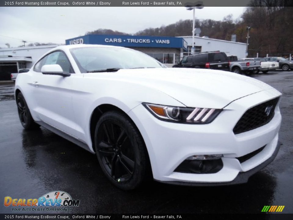 2015 Ford Mustang EcoBoost Coupe Oxford White / Ebony Photo #9