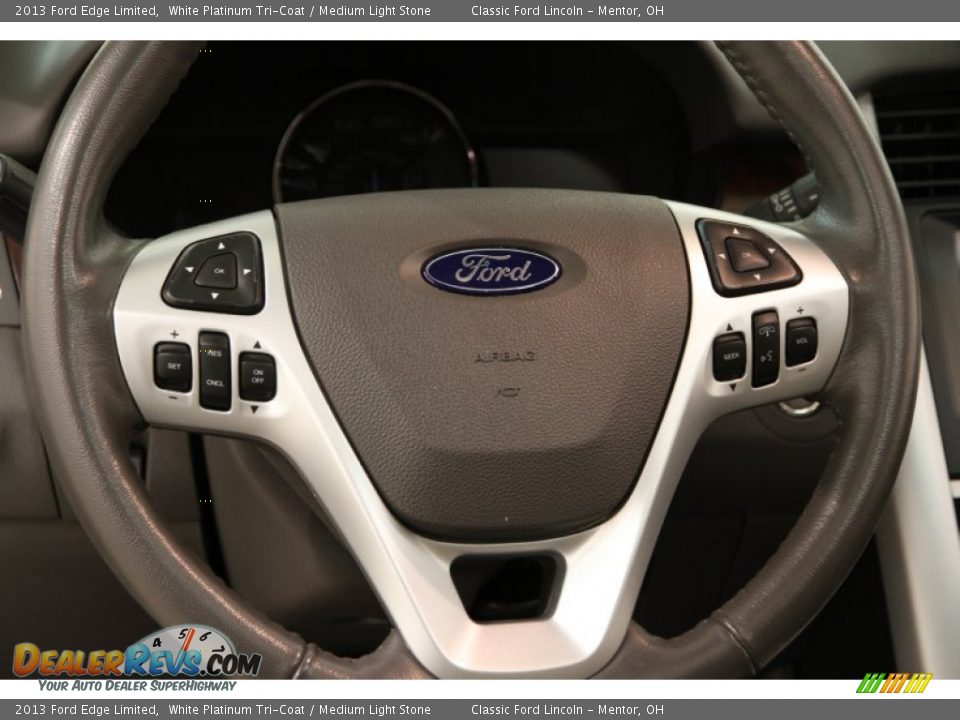 2013 Ford Edge Limited White Platinum Tri-Coat / Medium Light Stone Photo #6