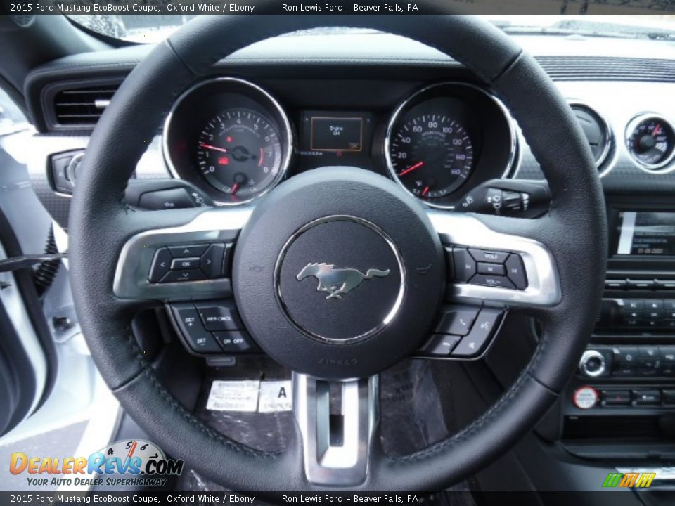 2015 Ford Mustang EcoBoost Coupe Oxford White / Ebony Photo #16