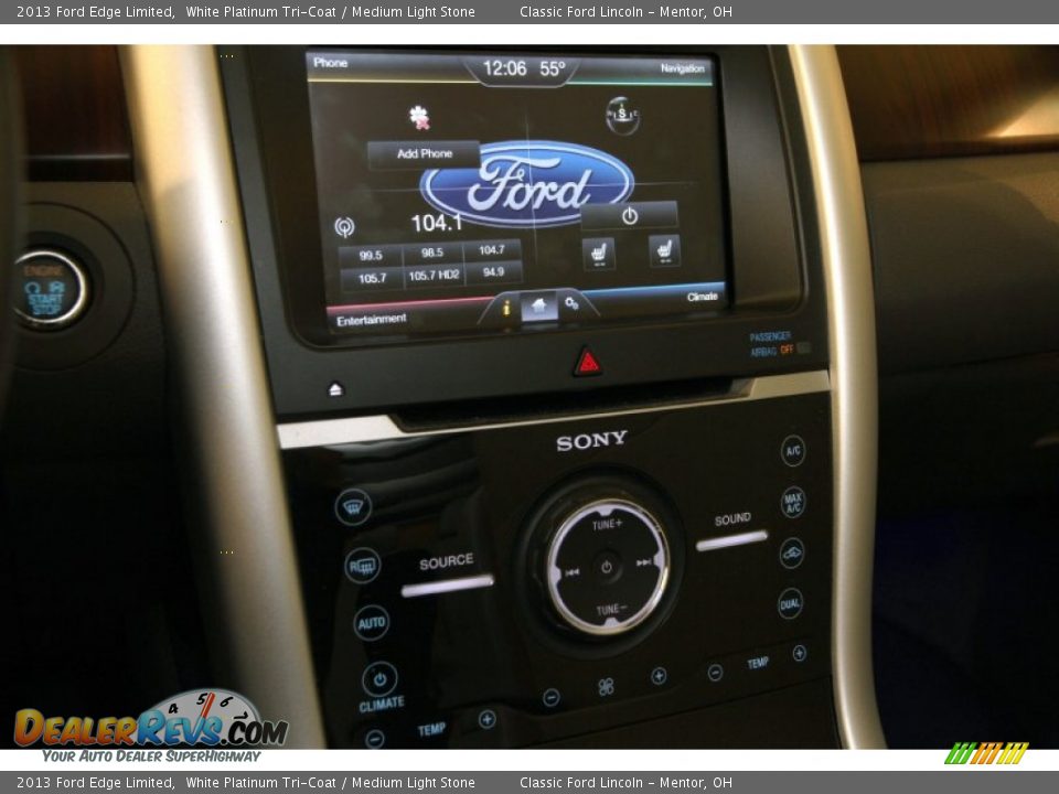 2013 Ford Edge Limited White Platinum Tri-Coat / Medium Light Stone Photo #8