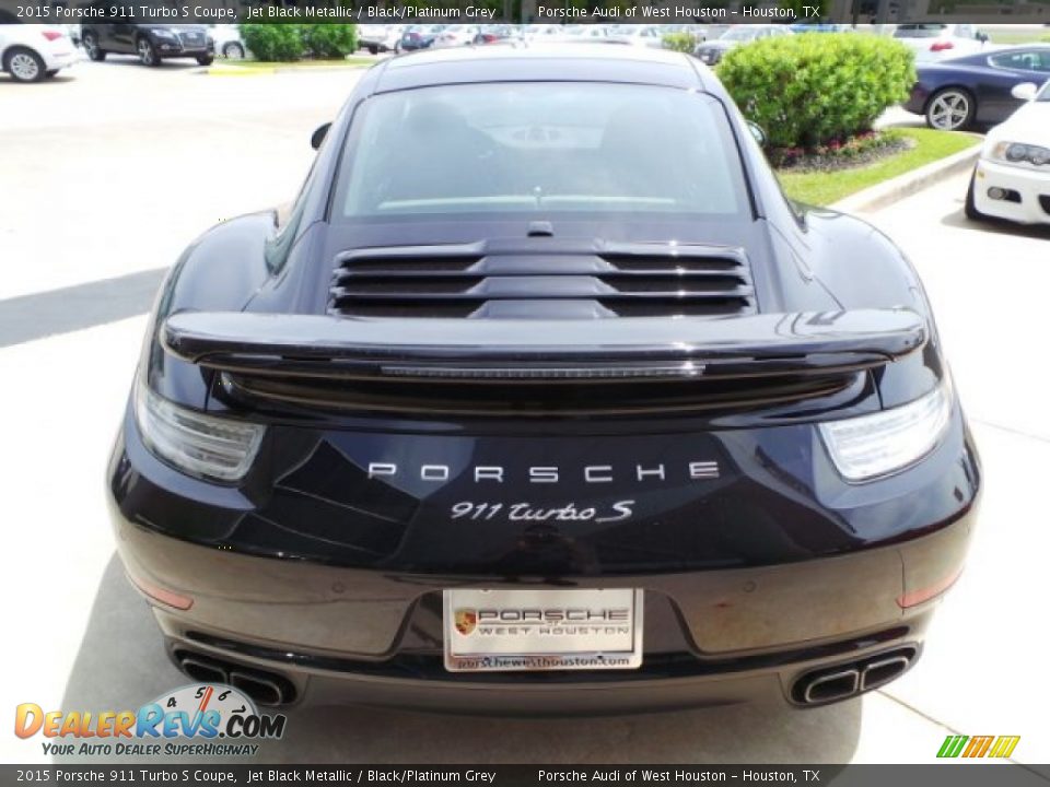 2015 Porsche 911 Turbo S Coupe Jet Black Metallic / Black/Platinum Grey Photo #6