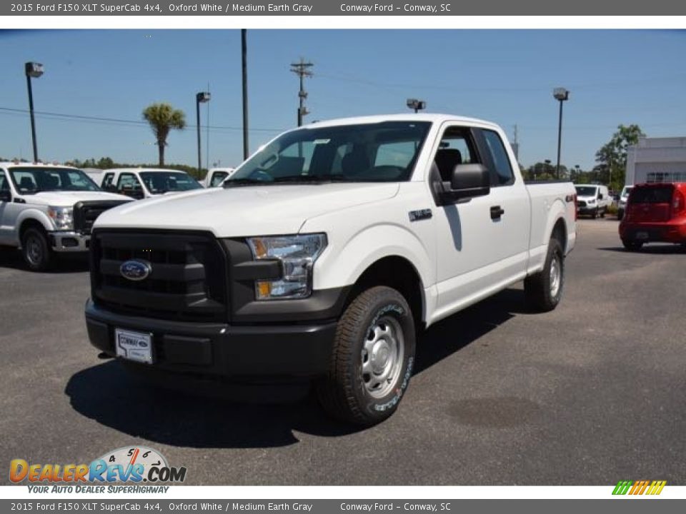 2015 Ford F150 XLT SuperCab 4x4 Oxford White / Medium Earth Gray Photo #1