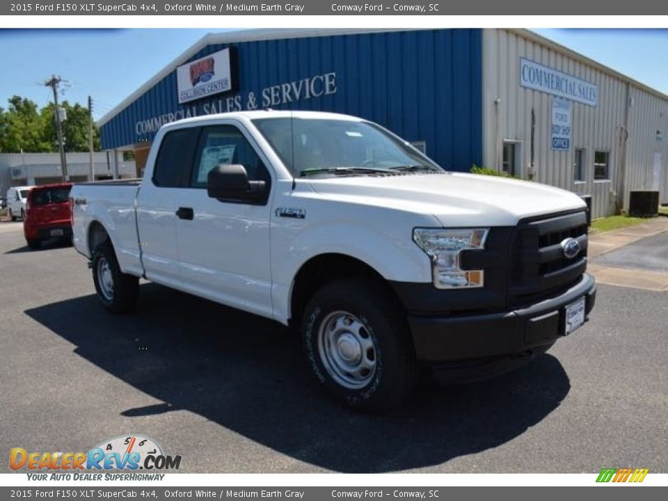 2015 Ford F150 XLT SuperCab 4x4 Oxford White / Medium Earth Gray Photo #3