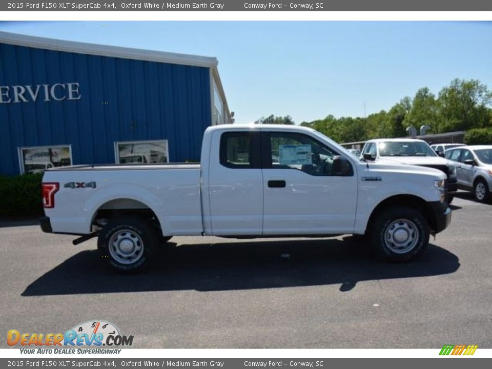 2015 Ford F150 XLT SuperCab 4x4 Oxford White / Medium Earth Gray Photo #4