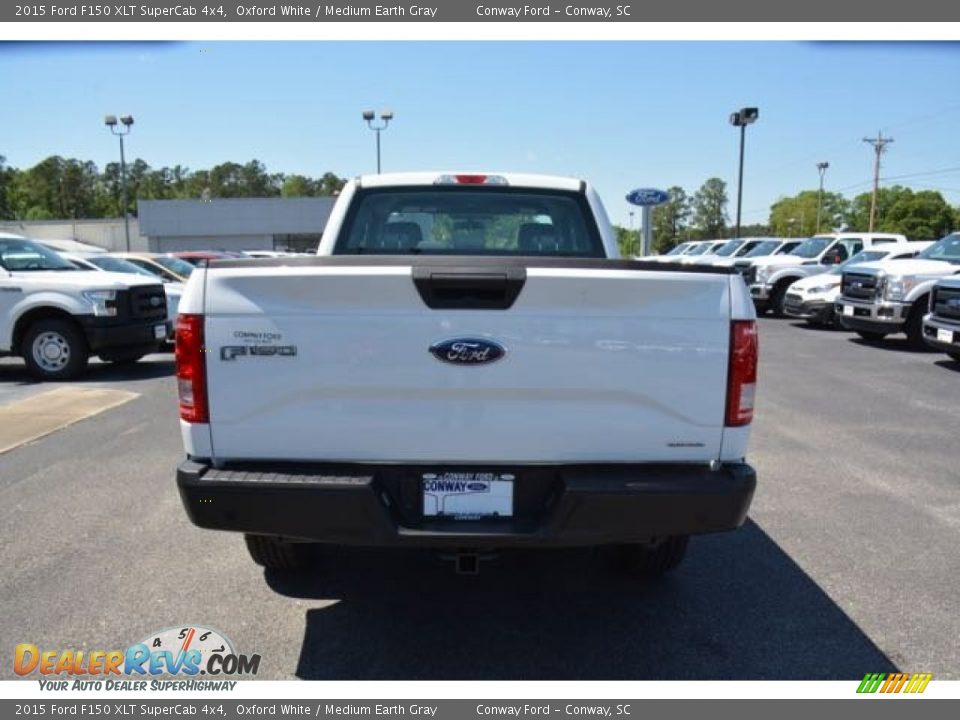 2015 Ford F150 XLT SuperCab 4x4 Oxford White / Medium Earth Gray Photo #7