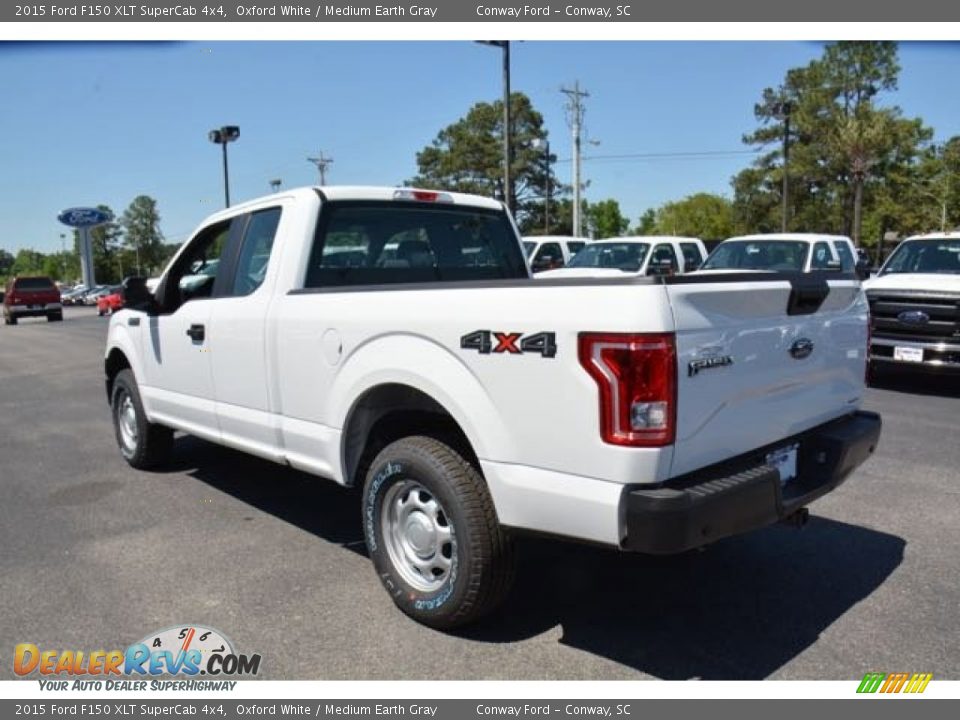 2015 Ford F150 XLT SuperCab 4x4 Oxford White / Medium Earth Gray Photo #8