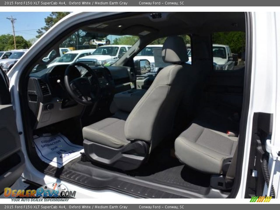 2015 Ford F150 XLT SuperCab 4x4 Oxford White / Medium Earth Gray Photo #11