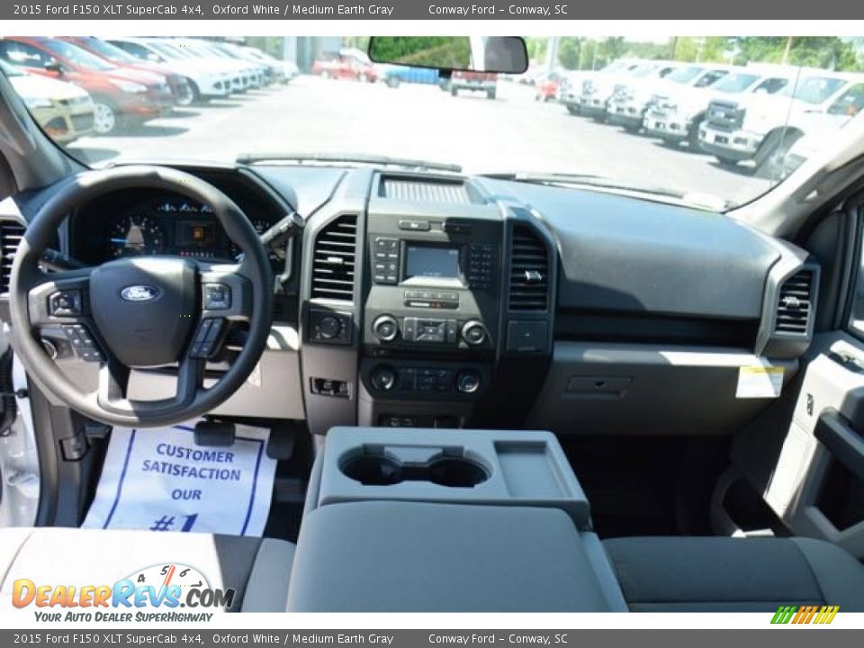 2015 Ford F150 XLT SuperCab 4x4 Oxford White / Medium Earth Gray Photo #13