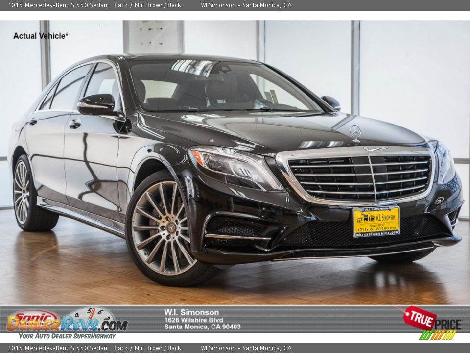 2015 Mercedes-Benz S 550 Sedan Black / Nut Brown/Black Photo #1