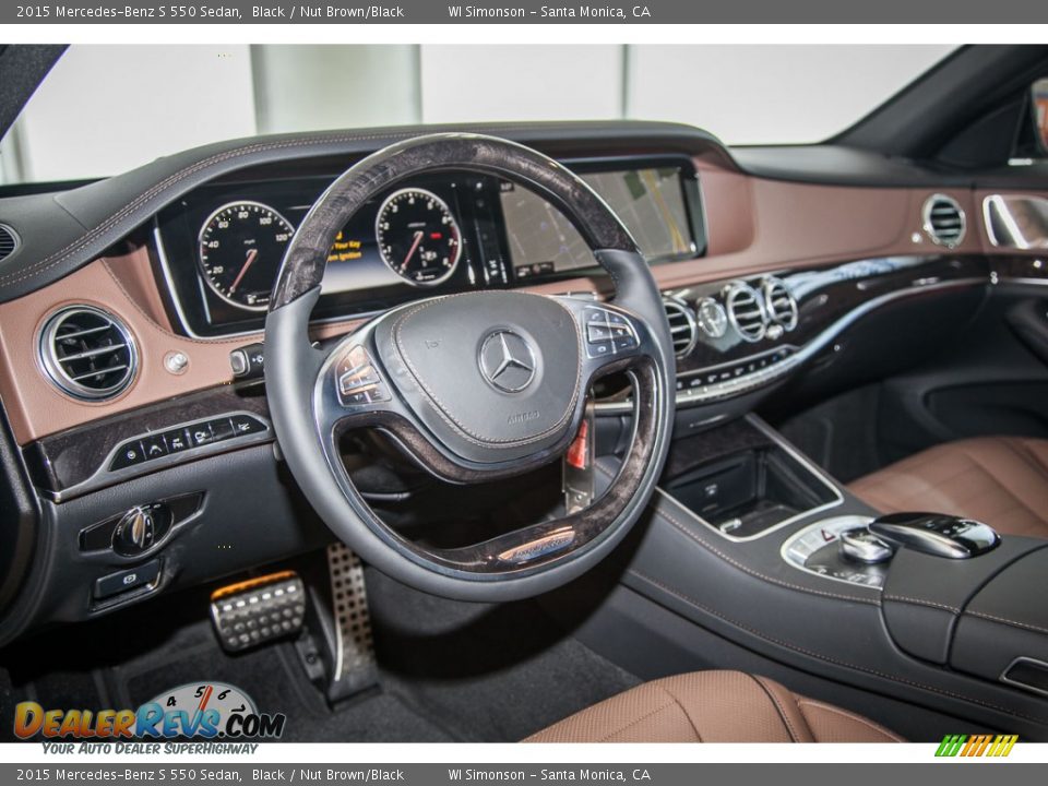 2015 Mercedes-Benz S 550 Sedan Black / Nut Brown/Black Photo #6