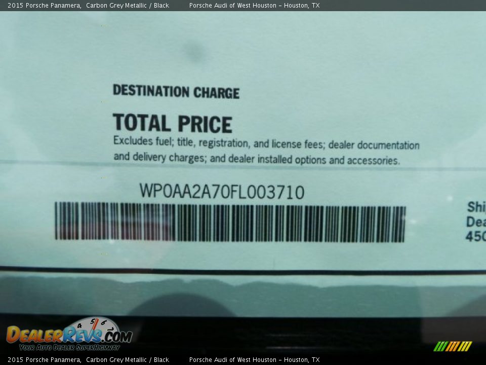 2015 Porsche Panamera Carbon Grey Metallic / Black Photo #36