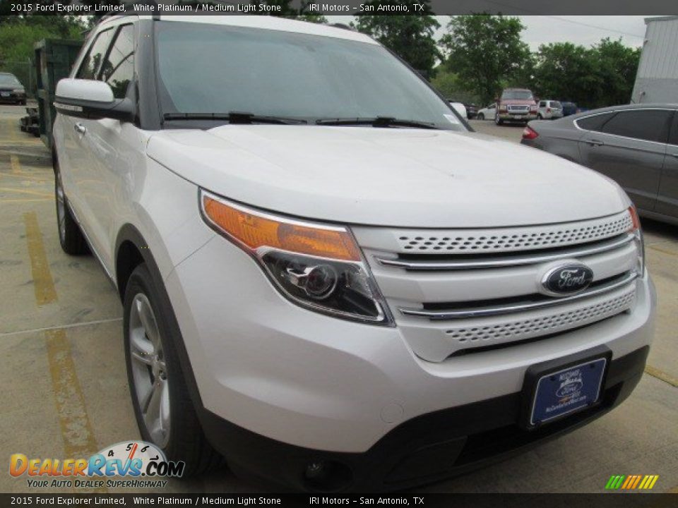 2015 Ford Explorer Limited White Platinum / Medium Light Stone Photo #1