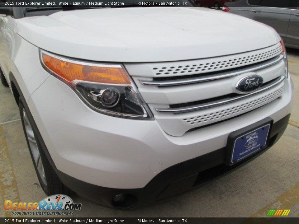 2015 Ford Explorer Limited White Platinum / Medium Light Stone Photo #5