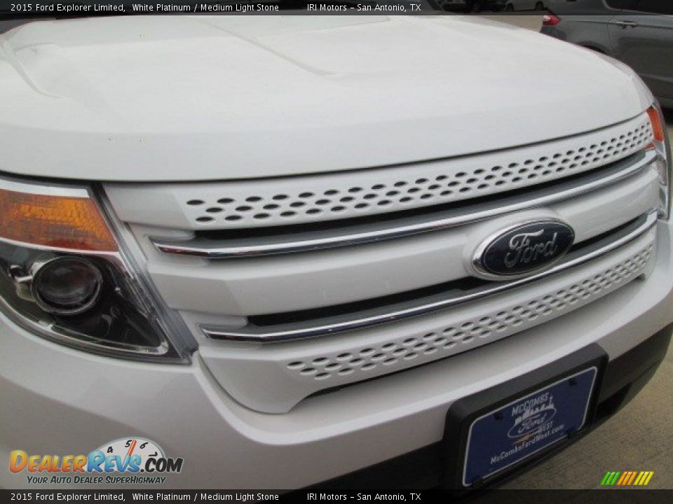 2015 Ford Explorer Limited White Platinum / Medium Light Stone Photo #6