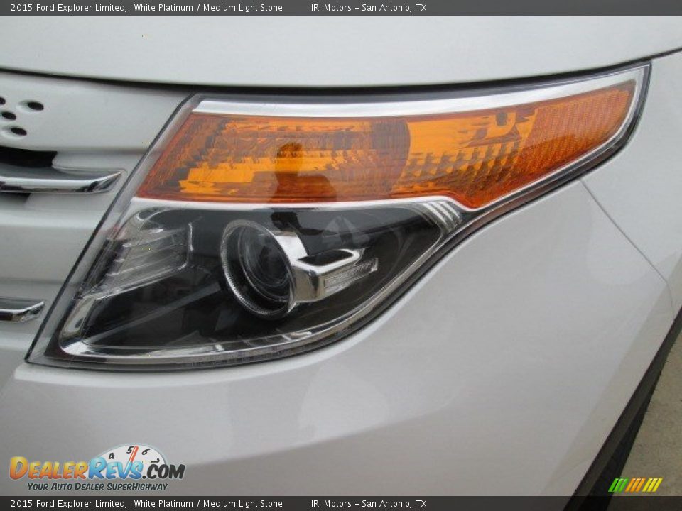 2015 Ford Explorer Limited White Platinum / Medium Light Stone Photo #8