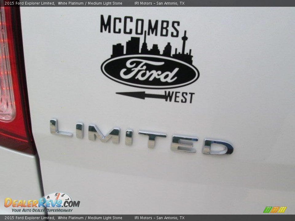 2015 Ford Explorer Limited White Platinum / Medium Light Stone Photo #12