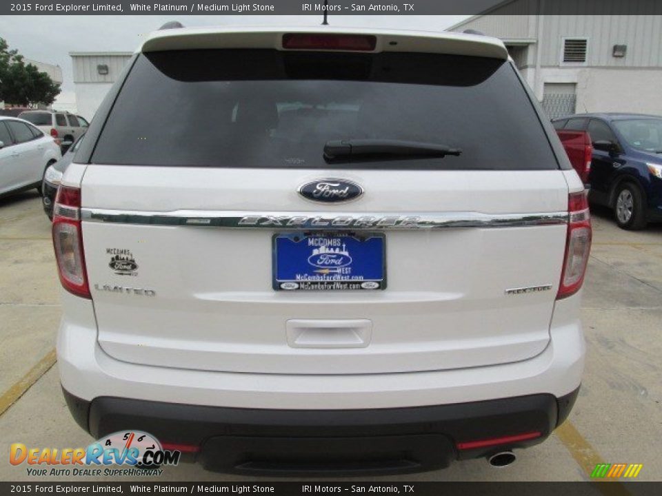 2015 Ford Explorer Limited White Platinum / Medium Light Stone Photo #15