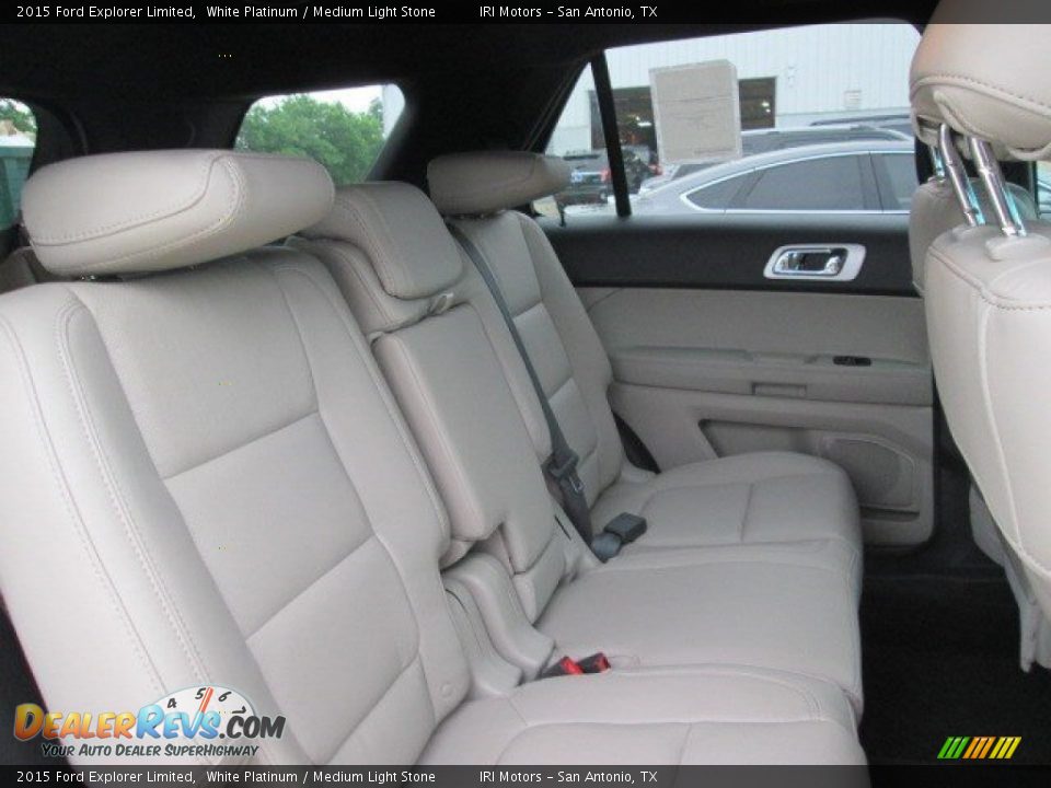 2015 Ford Explorer Limited White Platinum / Medium Light Stone Photo #24