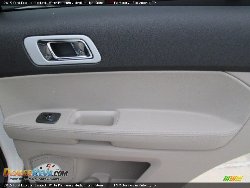 2015 Ford Explorer Limited White Platinum / Medium Light Stone Photo #28