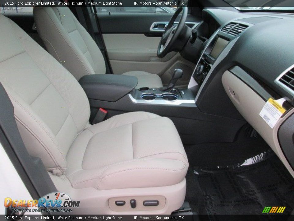 2015 Ford Explorer Limited White Platinum / Medium Light Stone Photo #31