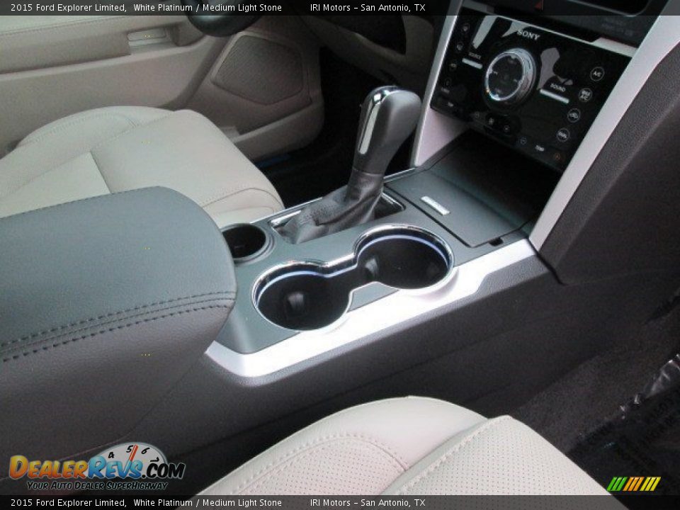 2015 Ford Explorer Limited White Platinum / Medium Light Stone Photo #35
