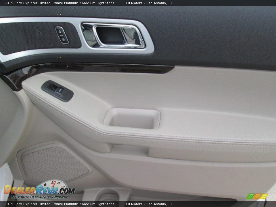 2015 Ford Explorer Limited White Platinum / Medium Light Stone Photo #36