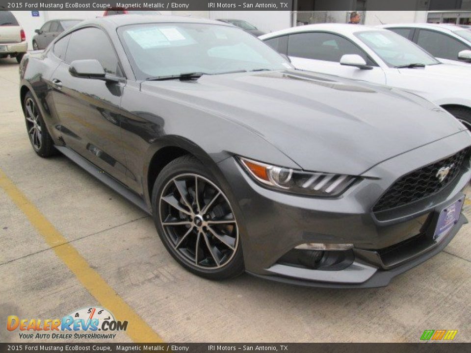 2015 Ford Mustang EcoBoost Coupe Magnetic Metallic / Ebony Photo #1