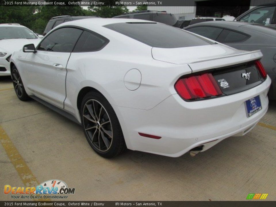 2015 Ford Mustang EcoBoost Coupe Oxford White / Ebony Photo #6