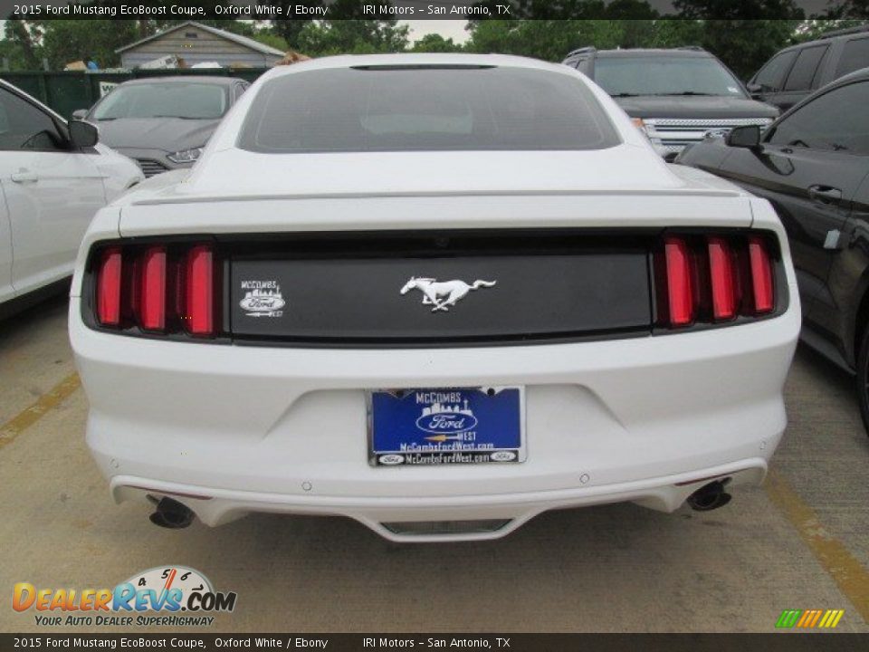 2015 Ford Mustang EcoBoost Coupe Oxford White / Ebony Photo #7